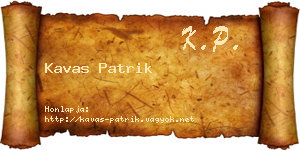 Kavas Patrik névjegykártya